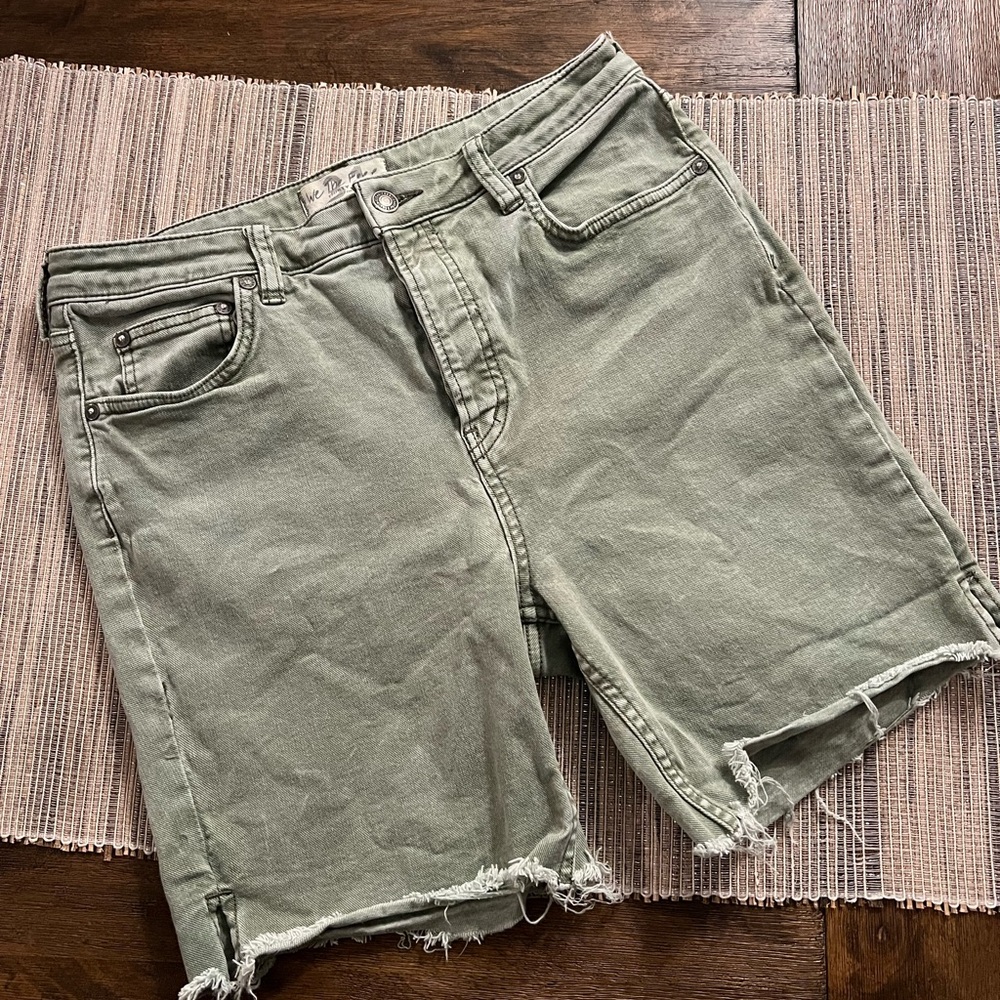 We The Free Green Jean Shorts